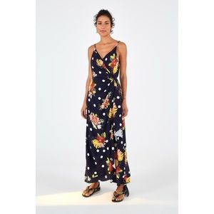 farm rio cool foliage black sleeveless maxi dress FARM Rio Floral Off the Shoulder Long Sleeve Maxi Dress in Black at Nordstrom, Size Medium